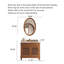 Meuble-lavabo en bois d'hévéa de style japonais avec plateau en pierre frittée