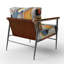 Daryanani - Fauteuil rembourré à motif géométrique abstrait-219484041