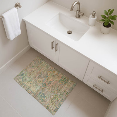 Premium Machine Washable Slesnick AMF1664 Global Rug