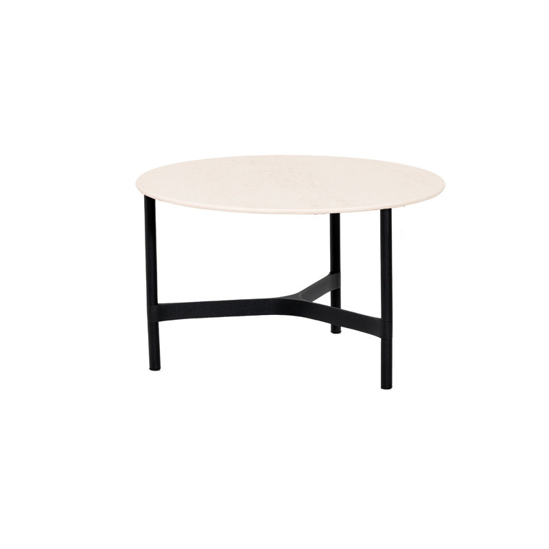 Twist Round Outdoor Coffee Table ,, Light Gray/Dark Gray, 16.59" H x 27.6" W x 27.6" D
