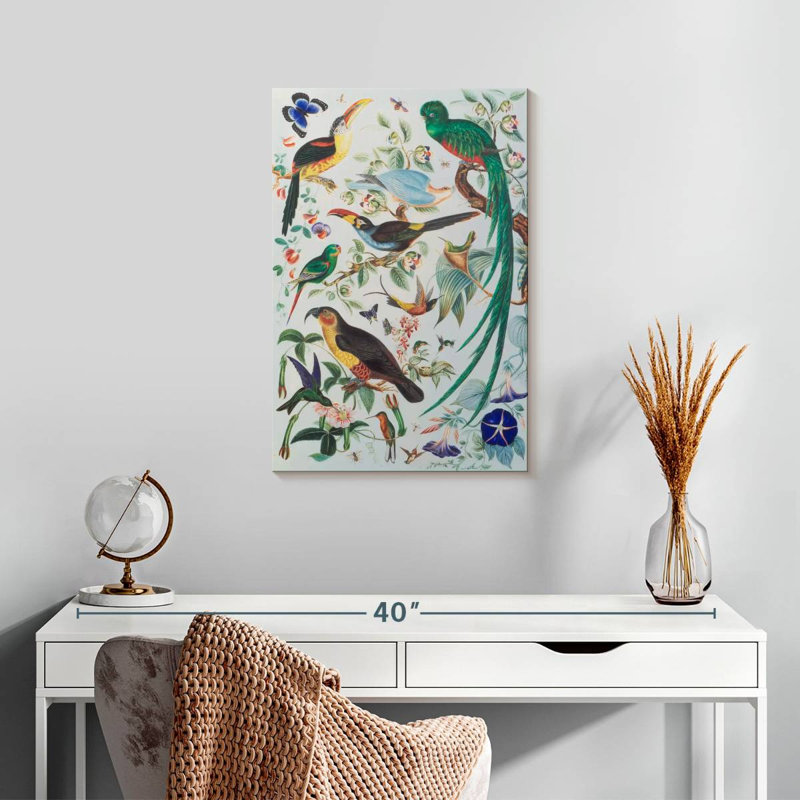 Brampt Exotic Parrots 1850, 24" H x 16" W