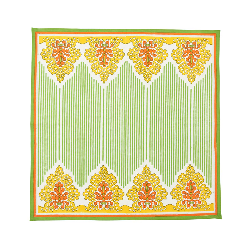 Filigree Napkin, White/Yellow/Green