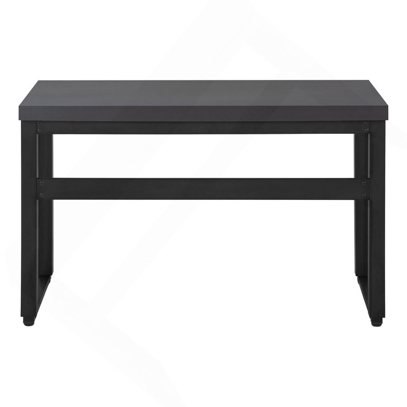 Bureau d'ordinateur, bureau personnel, debout, réglable, L 48 po, travail, ordinateur portable, stratifié gris, métal noir, contemporain, moderne
