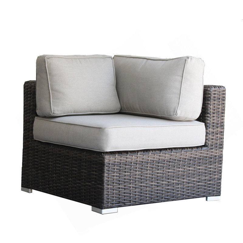 Canapé modulaire en osier Minnesota - brun