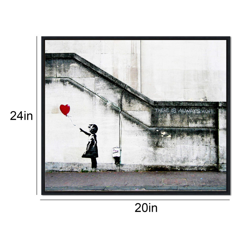 Print on Canvas, Black Single Picture Framed, 60.9cm H x 50.8cm W x 1cm D