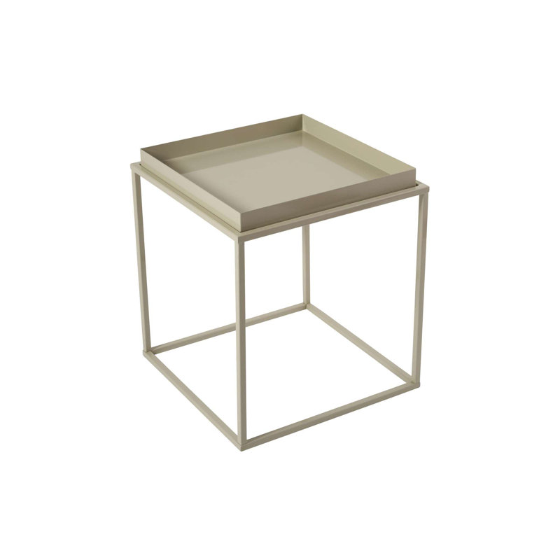 Table basse moderne taupe 17,7 po x 17,7 po x 20,5 po | Fabrication 100% métal, design scandinave élégant | Finition de couleur unie durable, parfaite pour le salon et la décoration contemporaine