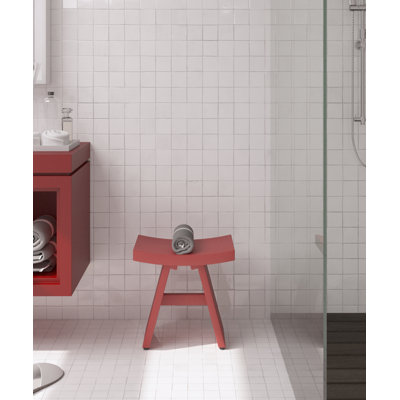 Banc décoratif en bois rouge 18 po Asia