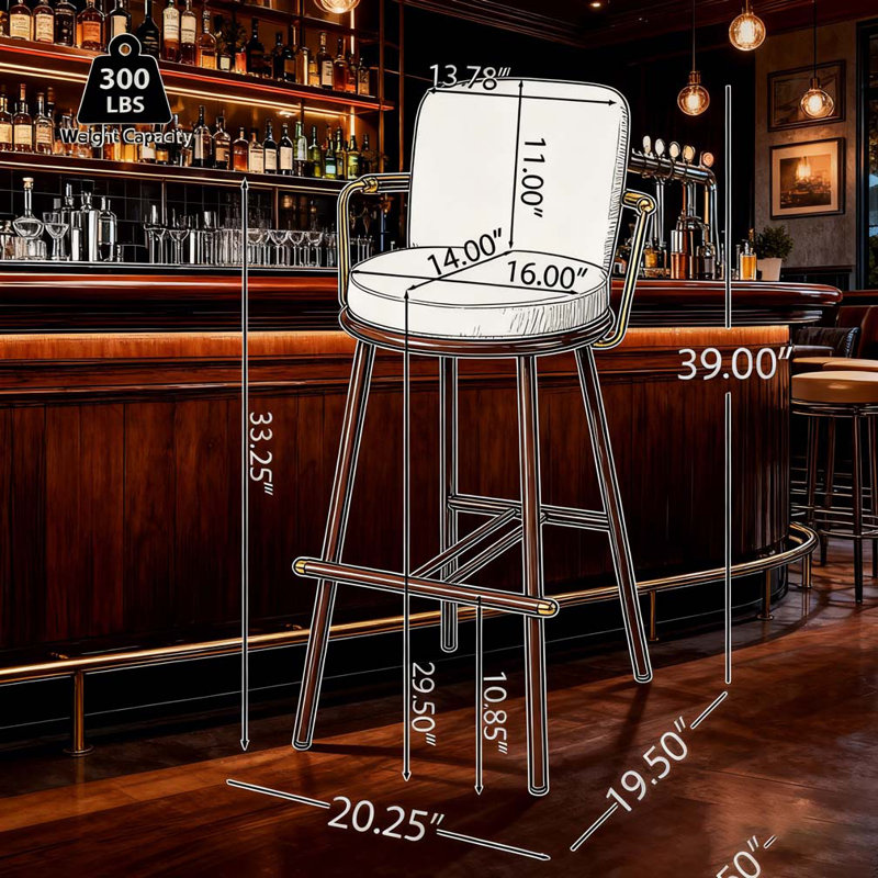 Tabouret d'intérieur rembourré avec structure en métal