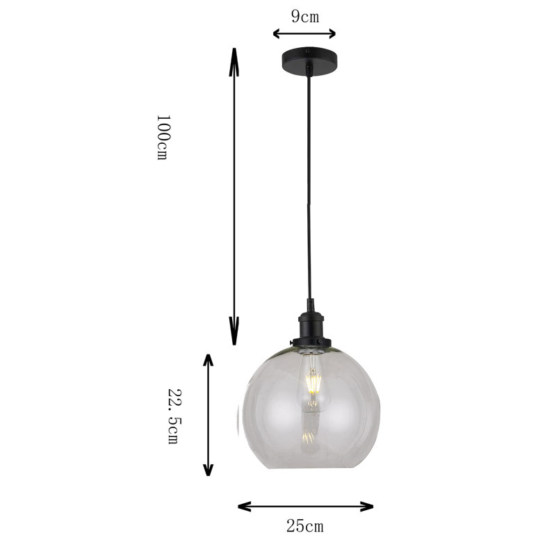 1 - Light Sphere Pendant, Clear