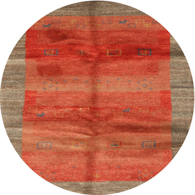 Tapis de zone rouge/vert contemporaine