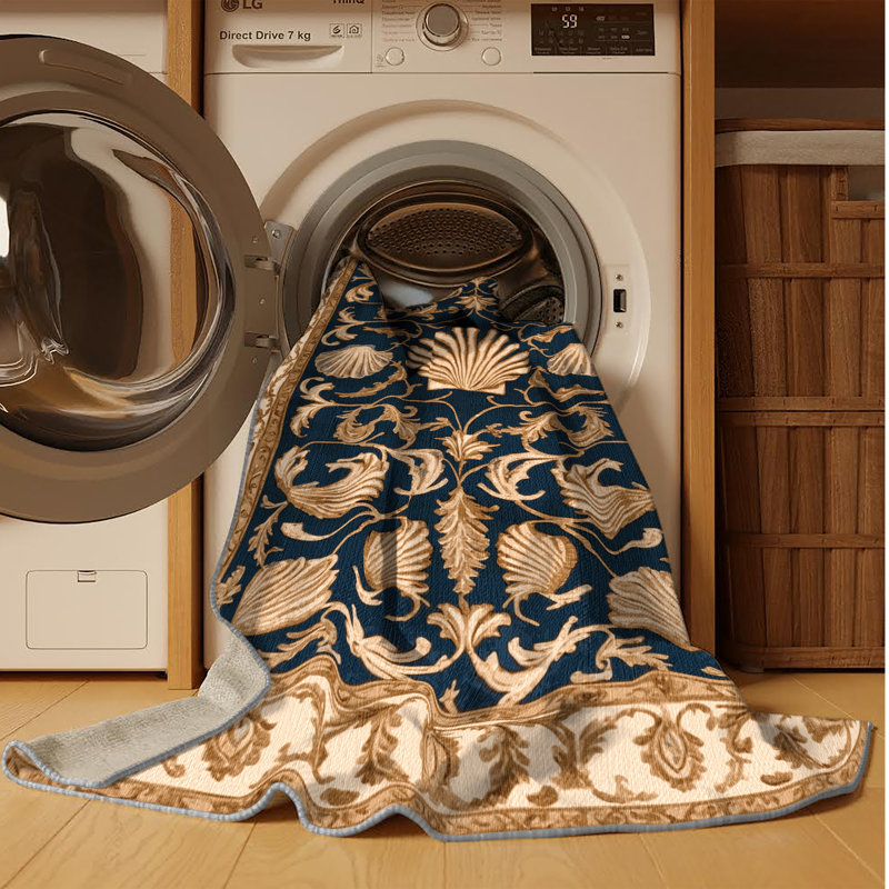 Tapis brun français lavable à la machine, Rectangle 5 pi x 7 pi