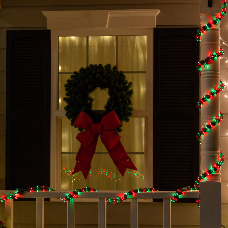 300-Light Garland Glass String Lights, Red and Green