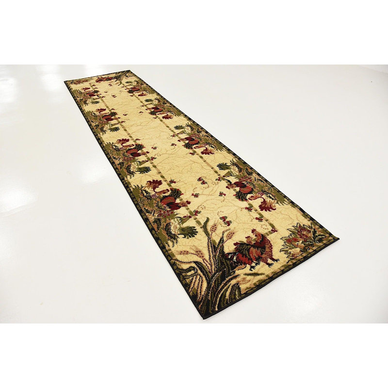 Tapis à motif abstrait crème Capps, Tapis de couloir 2 pi 7 po x 10 pi