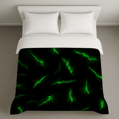 Housses de couette à éclairs verts