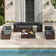 Mecayla Outdoor Slanted-Back Sectional Sofa With Coffee Table