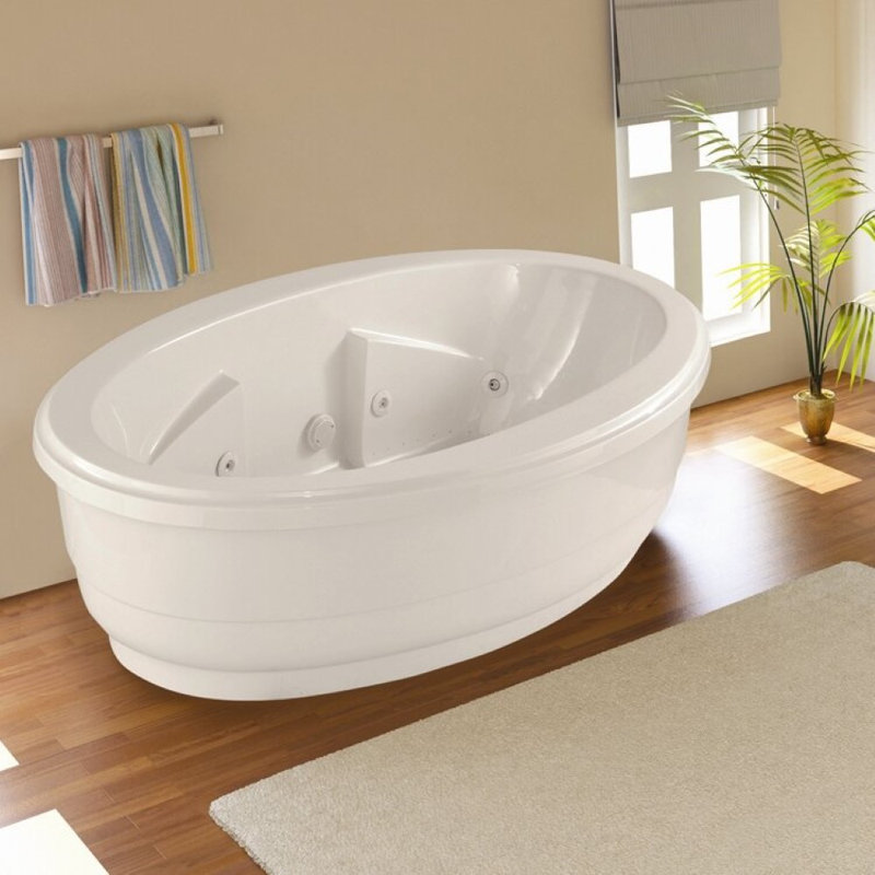 Nina 72'' L Soaking Bathtub, White, Matte Black