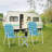 Blue Metal Folding Beach Chair(Set Of 4)