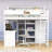 Twin Wooden Loft Bed With Desk, Wardrobe, Shelves And Ladder-1448438612