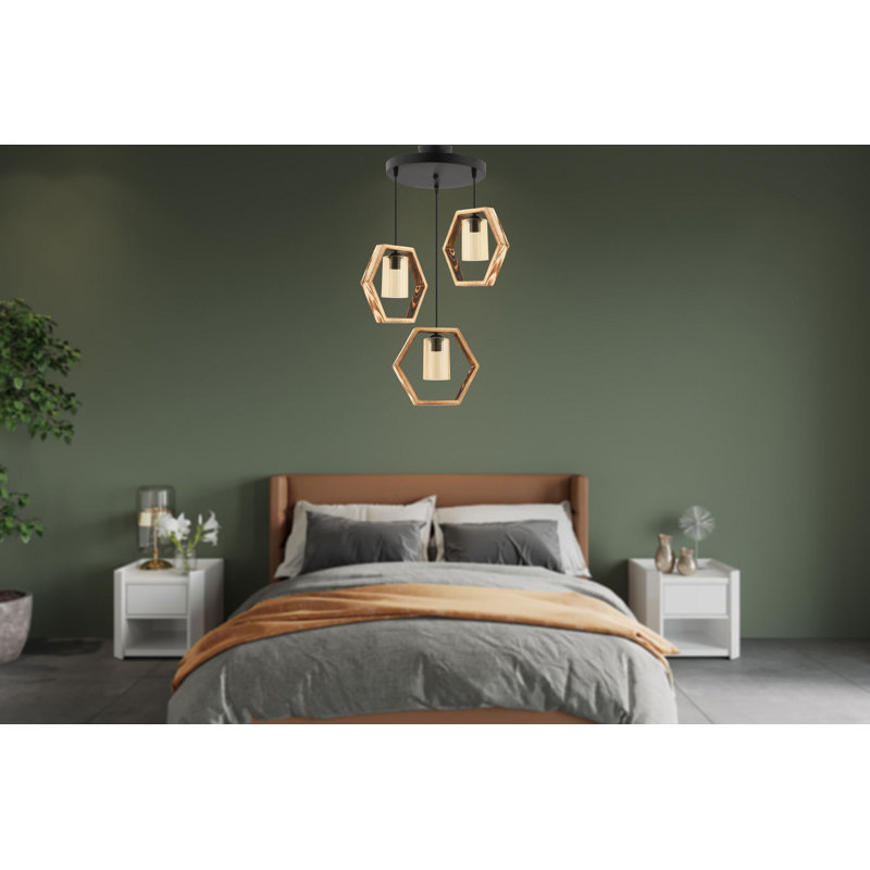 Lustre, Noir, Naturel, Trois lumières