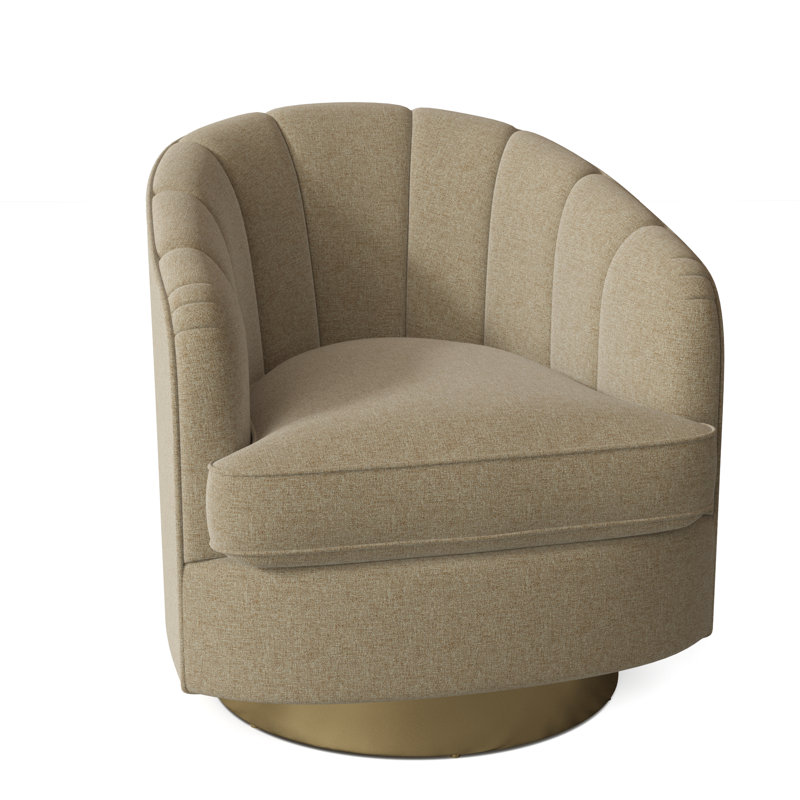 Fauteuil demi-tonneau pivotant de 28,75 po Conseilsy, Orge 8789