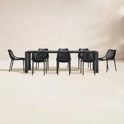 Farrah Rectangular 8 - Person 102"-118" Long Dining Set