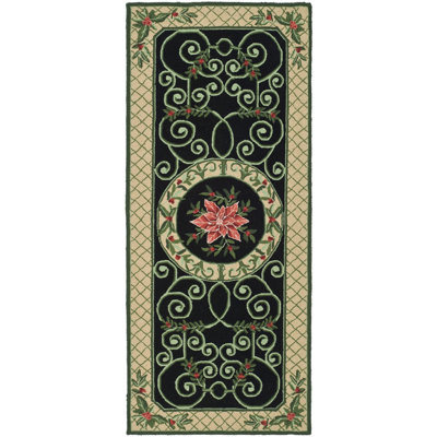 Brayton Hand Hooked Wool Floral Rug