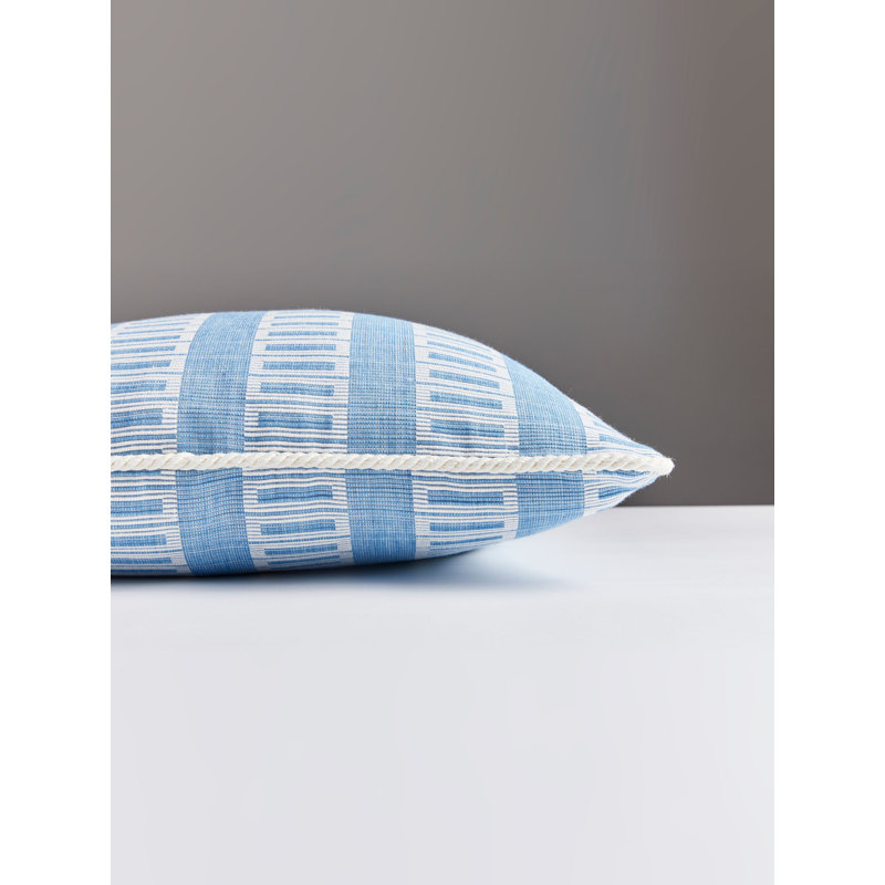 Folklore Striped and Geometric Square Pillow Cover & Insert, 18" H x 18" W, Bluebell