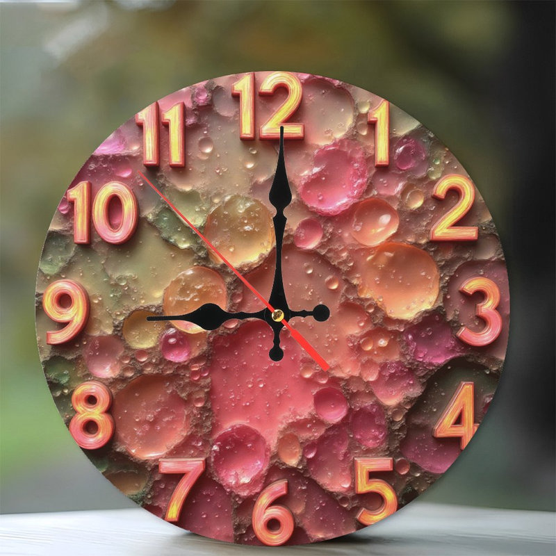 Horloge avec bulles texturées