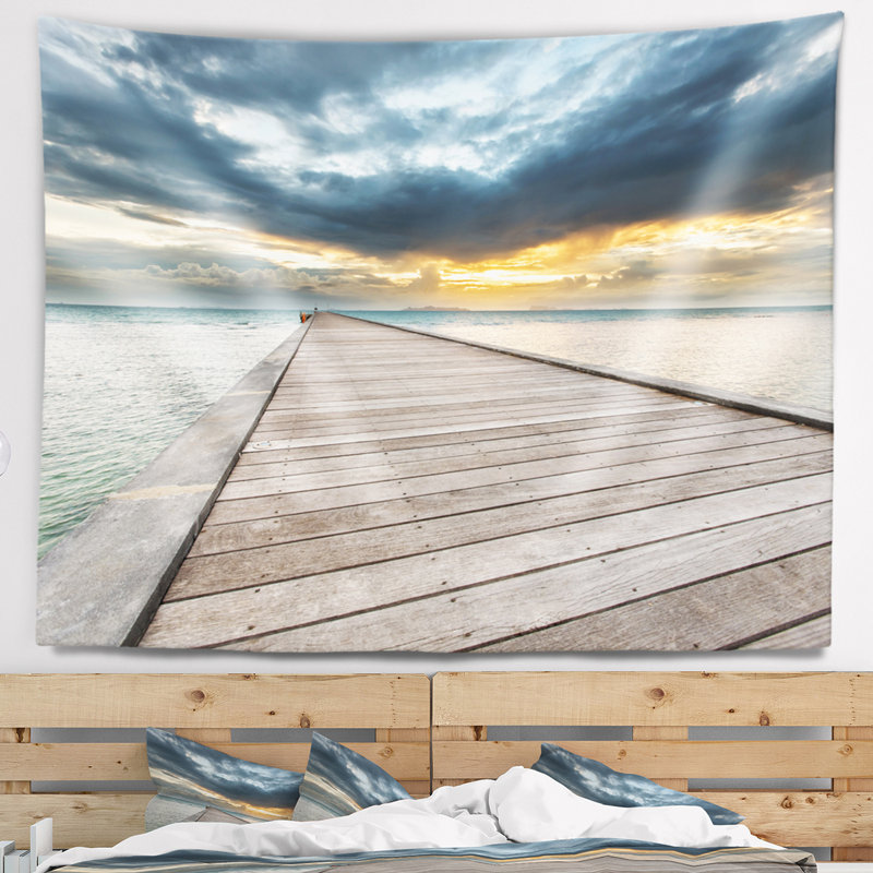 Tapisserie de plage coucher de soleil dans le koh samui thaïlande, H 32 po x l 39 po