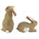 2 Piece Bashful and Hopper Bunny Statue Set