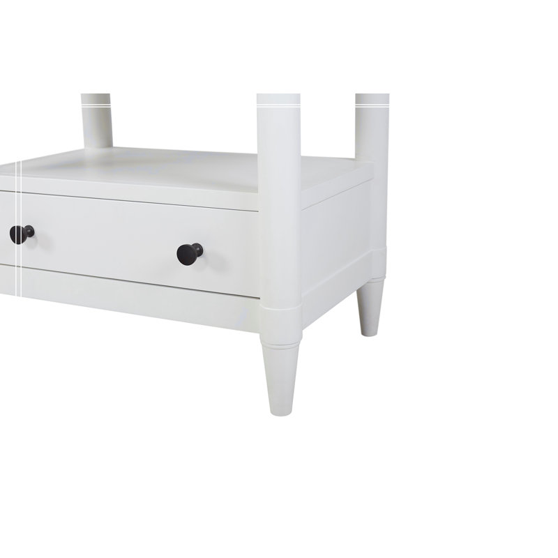 Table de chevet 2 tiroirs Dana Heights, Blanc