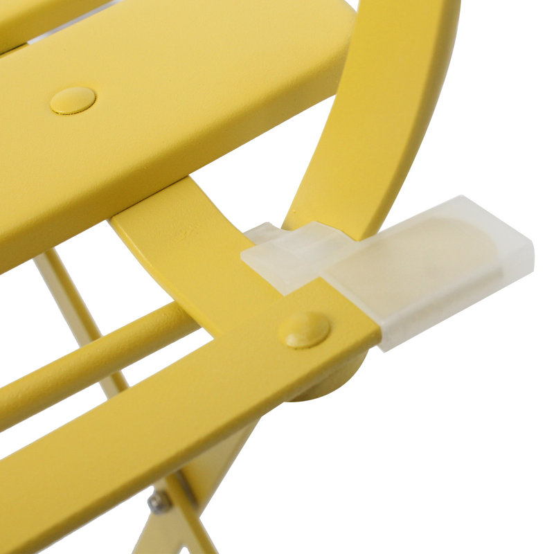 Sturdy and durable chair table set for terrace bistro balcony, Yellow