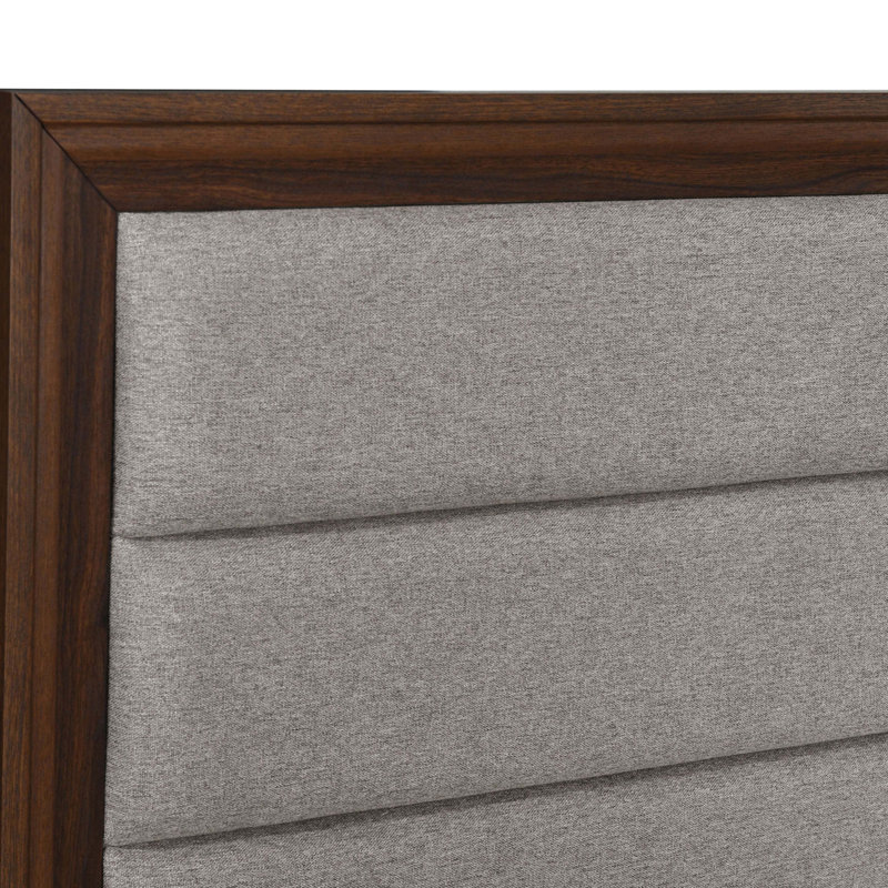 Walnut Upholstered Queen Bed
