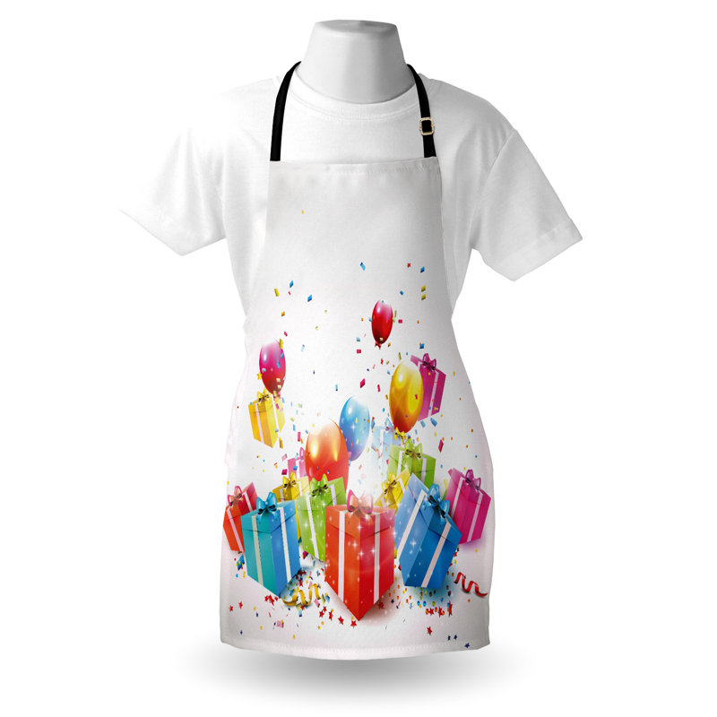 Multicolore, tablier d'anniversaire unisexes, boîtes colorées The Party Aisle ™, taille adulte