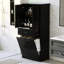 Unité de rangement de salle de bain noire avec portes - 2 poignées en métal à finition pratique-91104951