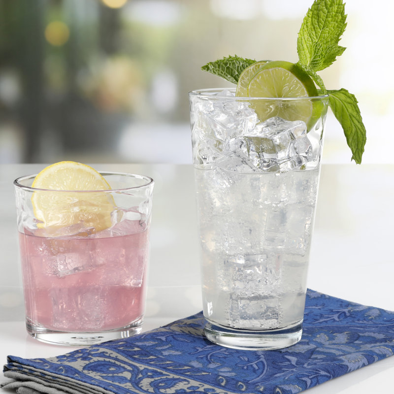 Ensemble de verres en verre 16 pièces Origami - 8 pièces chacun: verre 16,75 oz; 13 oz DOF
