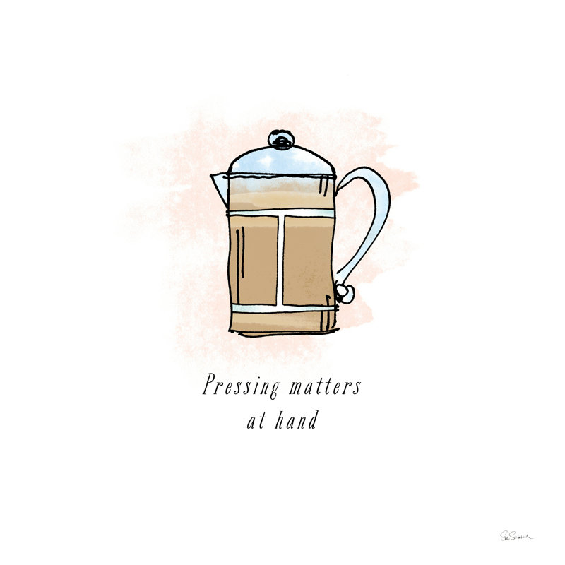 «Good Brew IV Text» par Sue Schlabach, impression sur toile tendue, H 12 po x l 12 po, Non, Toile tendue