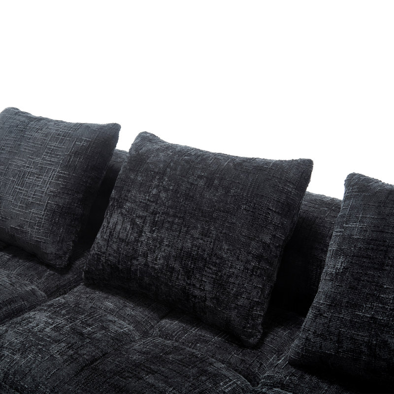 98.42-Inch Modular Sectional Sofa, Modern Modular L-Shaped Sofa With Chaise Longue, Equipped With Small Side Pockets And Free Of Compression During Installation.