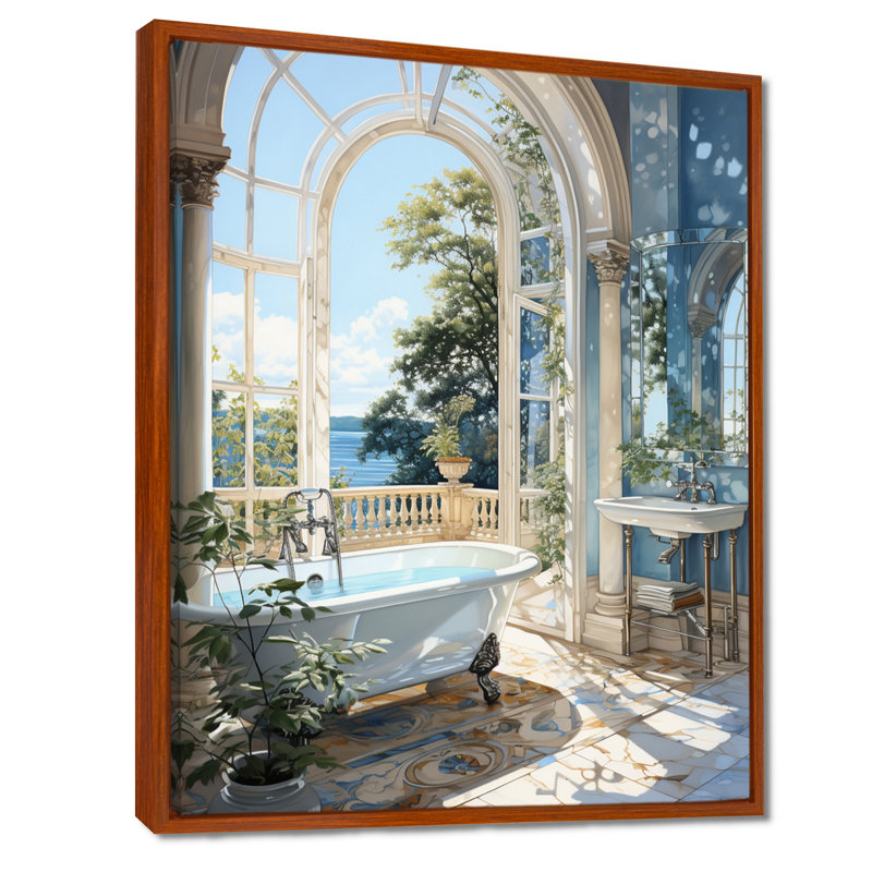 Dashira Bathroom Tranquil Reflections IV - Impressions encadrées pour la salle de bain, H 40 po x l 30 po, Brun