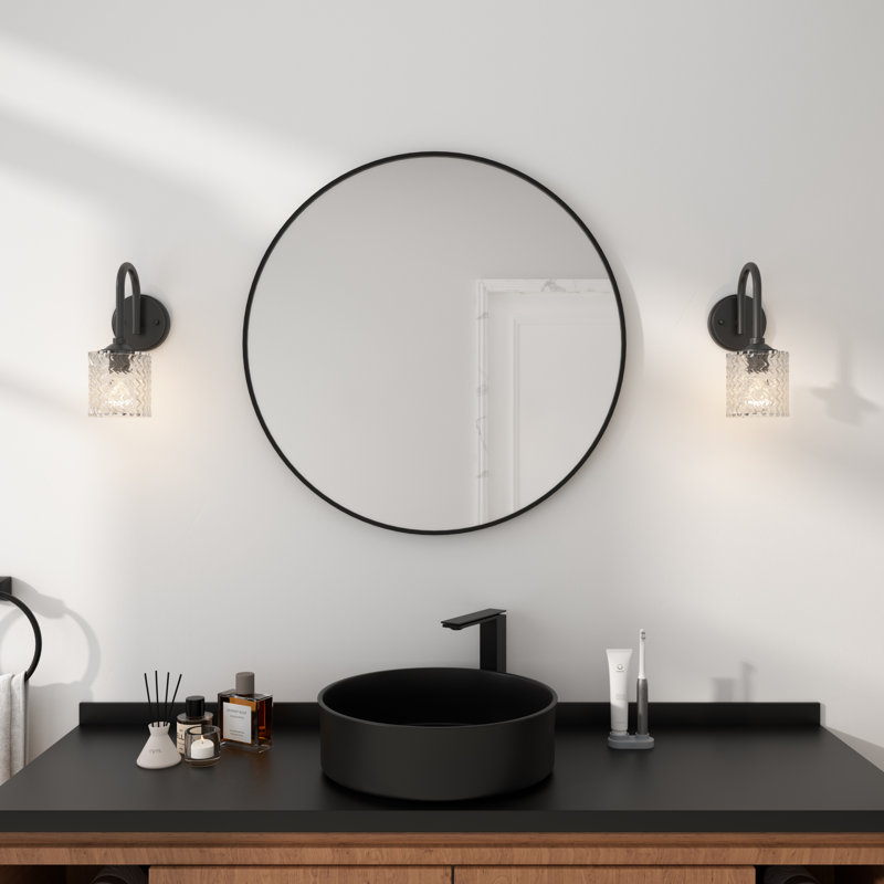 1-light Dimmable Armed Sconce Wall Sconce, Matte Black