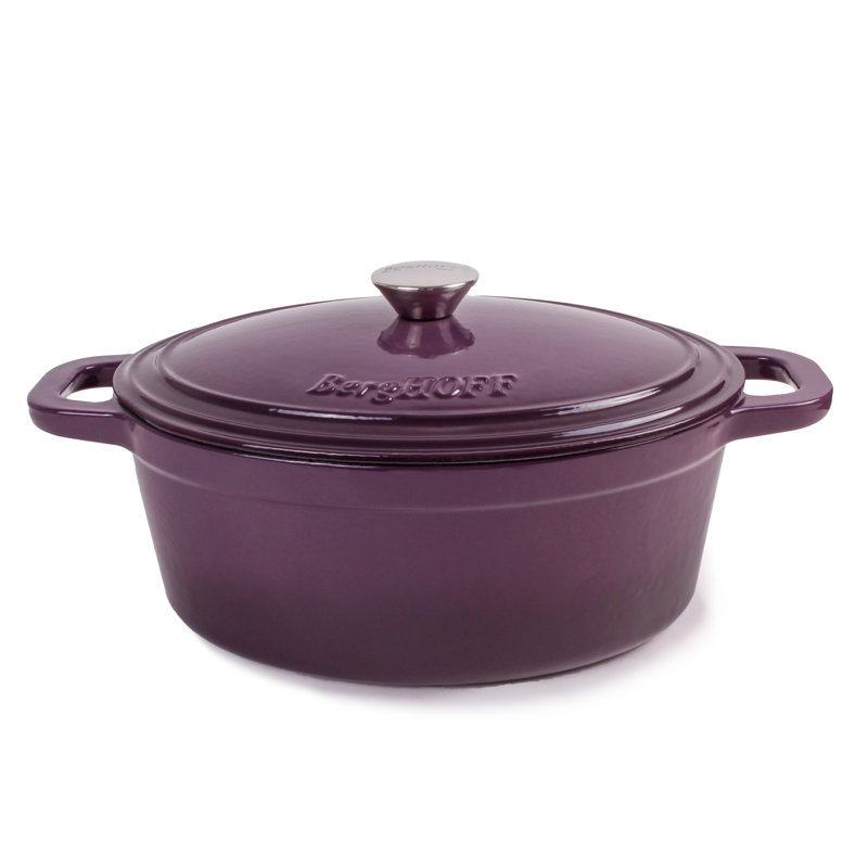 Maniteau 5 Piece Enameled Cast Iron Cookware Set, Purple