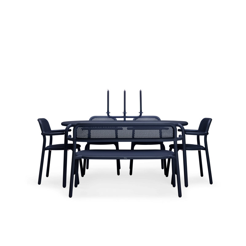 Dark Ocean Powder-Coated Aluminum Dining Table