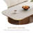51.2" Brown Wood Coffee Table with Stone Top, Adjustable Walnut Legs & Beige Sintered Stone Surface