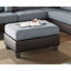 Canapé modulaire contemporain en polyfibre gris et lin