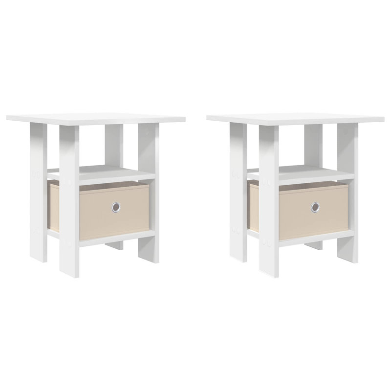 41cm W Composite Bedside Table, White