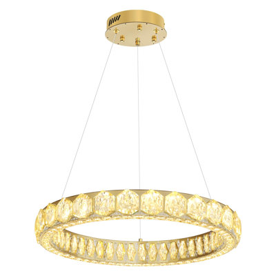 Lustre en cristal 24 po pour salon