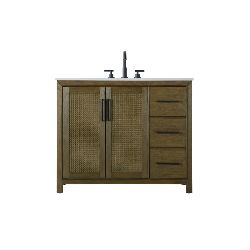 Meuble-lavabo simple 42 po, Chêne noisette