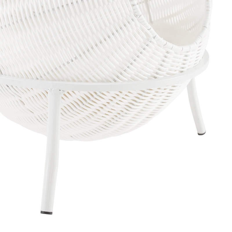 Nala White Wicker Cat Condo with Plush Cushion