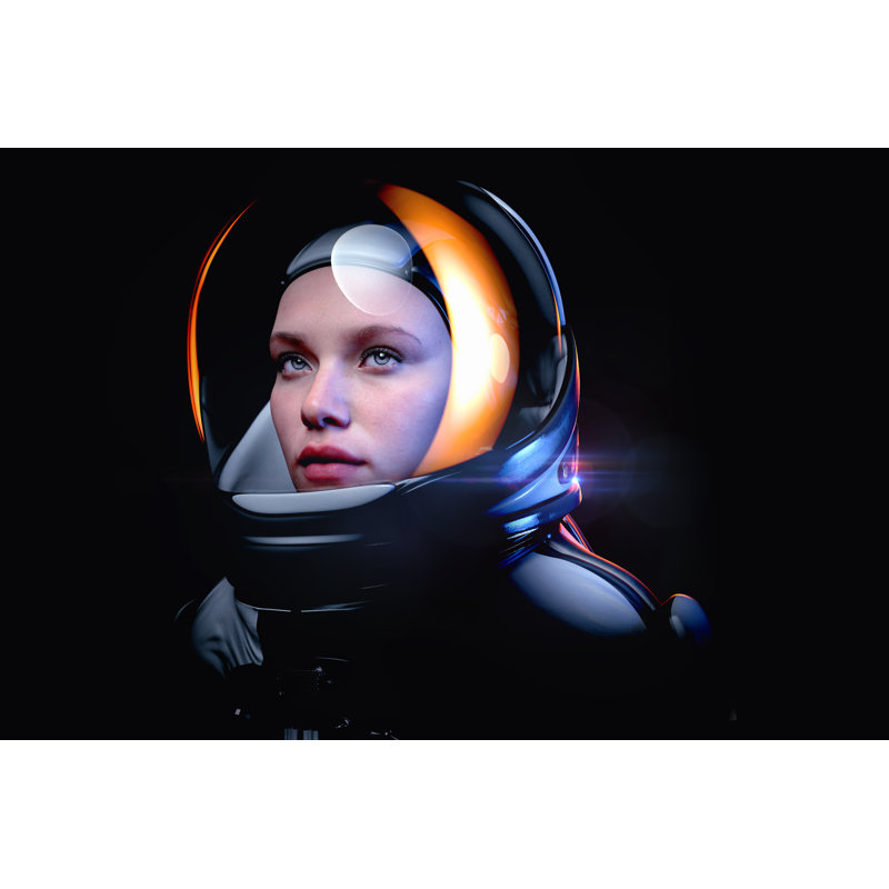 Female Astronaut - Wrapped Canvas Print, 30cm H x 46cm W x 3.8cm D