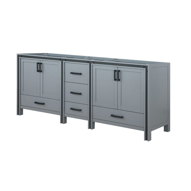 Meuble-lavabo double gris foncé 84 po X P 22 po D, Gris foncé, 84"